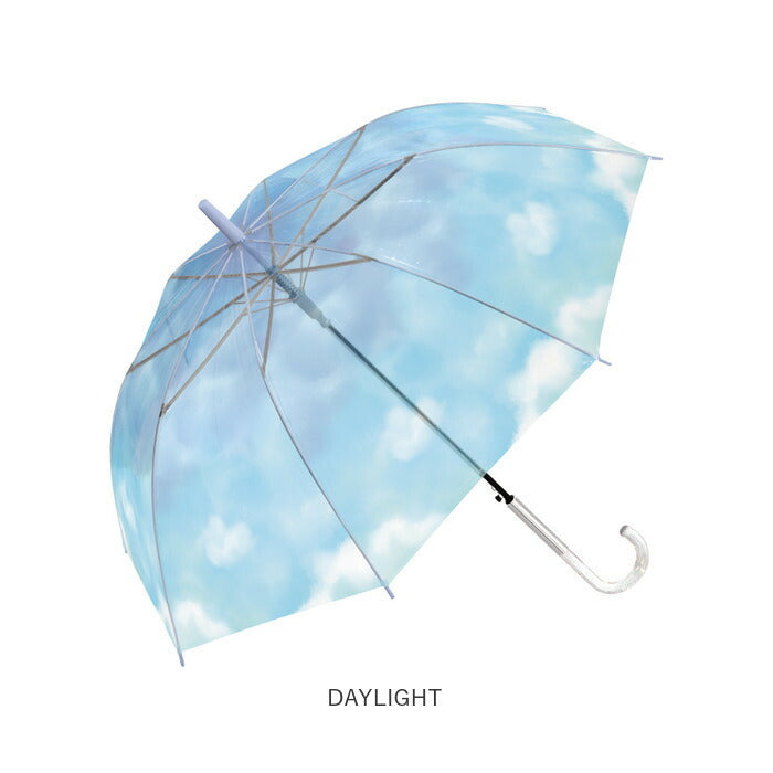 【DAYLIGHT】 ビニール傘 60cm ジャンプ傘 通販 長傘 雨傘 傘 カサ かさ ジャンプ グラデーション 大きめ ミルキートーン アンブレラ 透明 シンプル 大人 子供 レディース ジュニア キッズ 雨具 女の子
