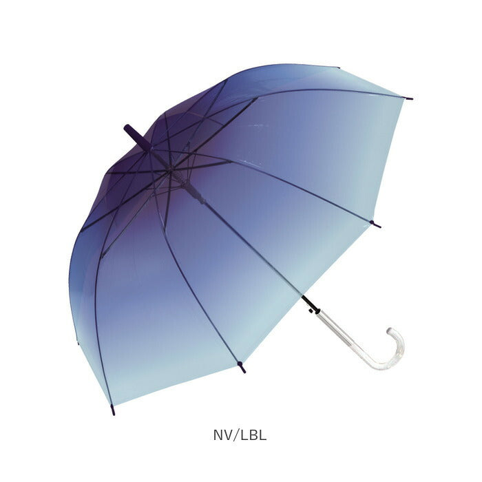 【PU/LBL・長傘】 ビニール傘 60cm ジャンプ傘 通販 長傘 雨傘 傘 カサ かさ ジャンプ グラデーション 大きめ ミルキートーン アンブレラ 透明 シンプル 大人 子供 レディース ジュニア キッズ 雨具 女の子