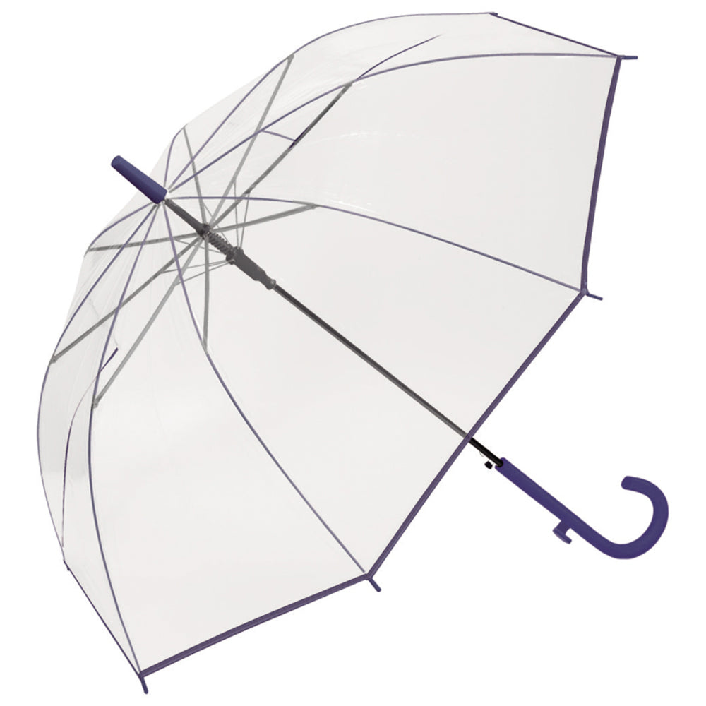 【NAVY・プラスチック傘】 ビニール傘 レディース 通販 カラーグラスファイバー フック付 60cm 傘 雨傘 長傘 アンブレラ  ワンタッチ傘 ジャンプ傘 ジャンプ  ワンタッチ カラー グラスファイバー おしゃれ