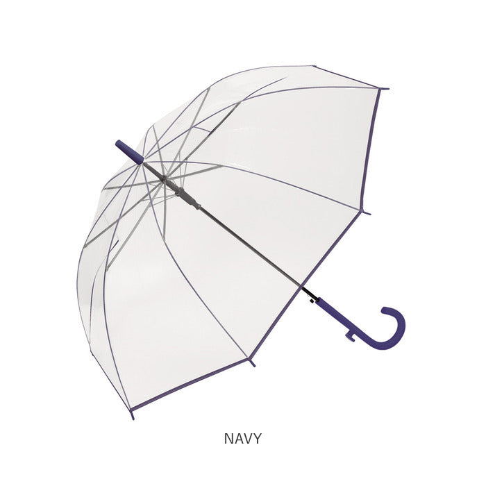 【LBLUE・プラスチック傘】 ビニール傘 レディース 通販 カラーグラスファイバー フック付 60cm 傘 雨傘 長傘 アンブレラ  ワンタッチ傘 ジャンプ傘 ジャンプ  ワンタッチ カラー グラスファイバー おしゃれ