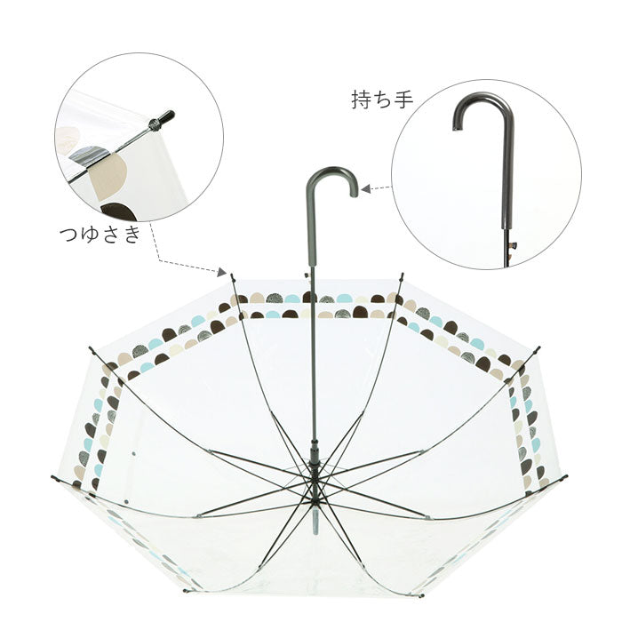 【オーロラLBL・プラスチック傘】 ビニール傘 レディース 通販 グラスファイバー 60cm 雨傘 長傘 プラスチック 折れにくい 傘 ワンタッチ傘 ジャンプ傘 ジャンプ  ワンタッチ 婦人 おしゃれ かわいい グラスファイバー