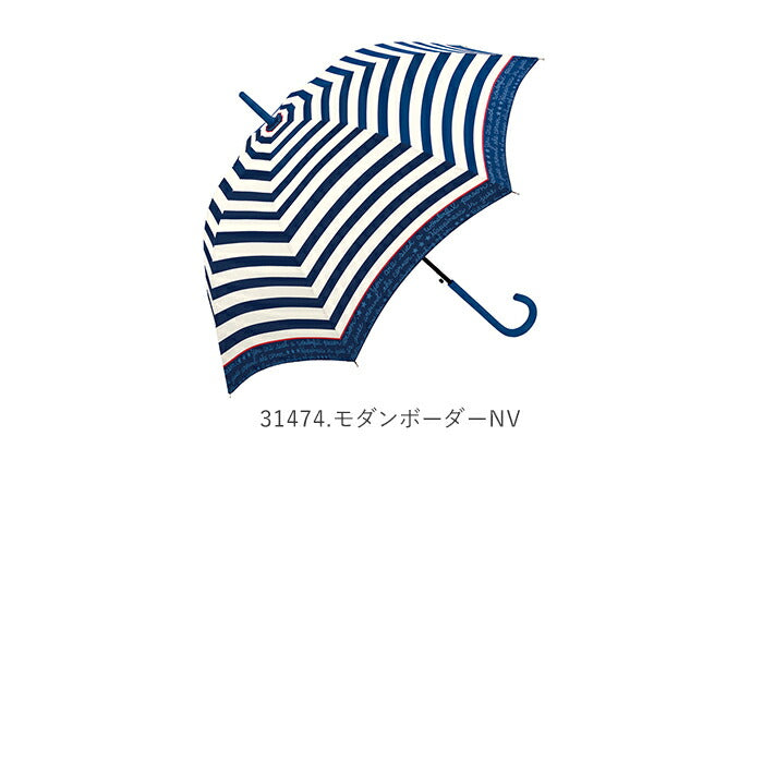 【31469.ボタニカルNV・婦人傘】 傘 レディース 長傘 ワンタッチ 通販 おしゃれ 雨傘 グラスファイバー傘 軽い 軽量 ジャンプ傘 58cm かわいい 丈夫 耐風 チェック かさ アンブレラ 長かさ 婦人傘 女の子 折れにくい