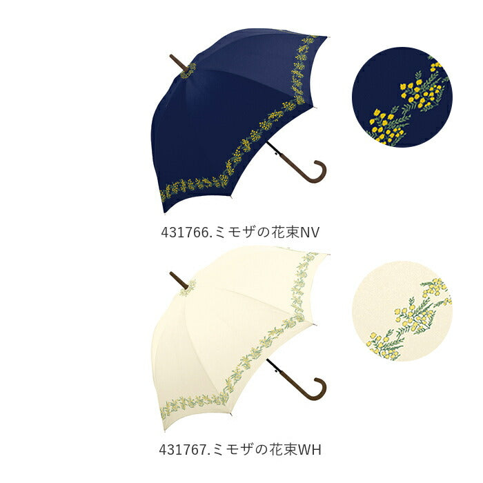 【31469.ボタニカルNV・婦人傘】 傘 レディース 長傘 ワンタッチ 通販 おしゃれ 雨傘 グラスファイバー傘 軽い 軽量 ジャンプ傘 58cm かわいい 丈夫 耐風 チェック かさ アンブレラ 長かさ 婦人傘 女の子 折れにくい