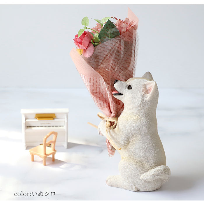 【チワワシロ・ブーケ】 花 ギフト 通販 ブーケ 造花 ct触媒 エアクリーナー 抗菌 消臭 空気清浄 ミニョン フラワーギフト インテリア 置物 雑貨 敬老の日 母の日 父の日 プレゼント プチギフト 丸和貿易