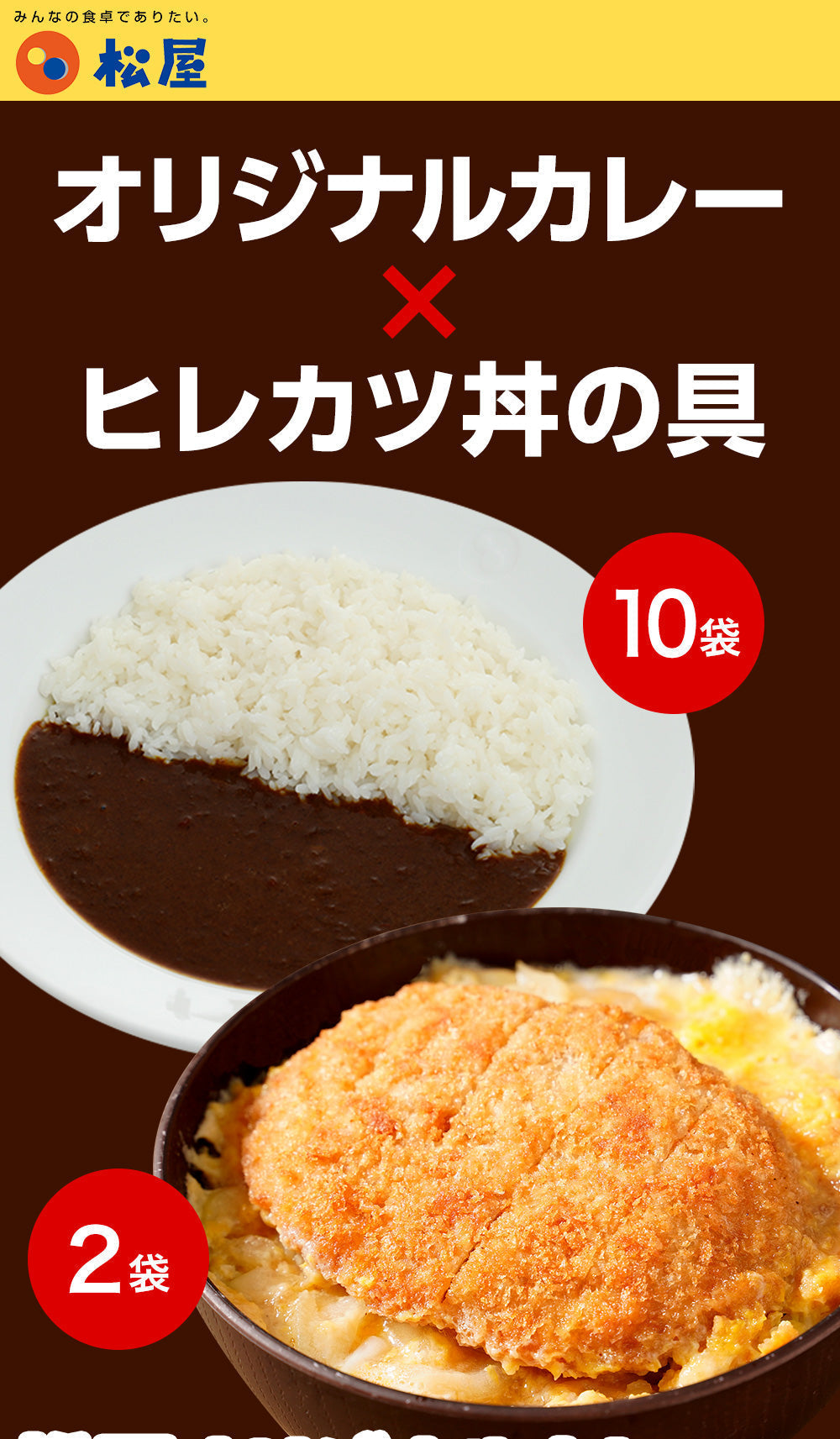 オリジナルカレー10個とヒレカツ丼2個