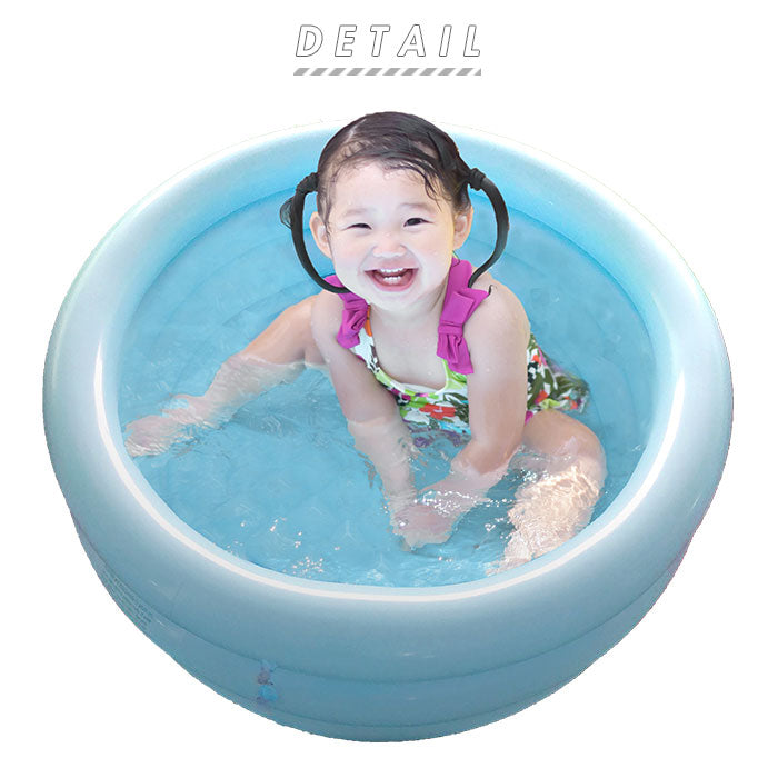 【ブルー・プール】 ビニールプール 子供用 通販 丸形クッションプール 家庭用プール 水遊び エアークッション 直径86cm コンパクト プール本体 庭 庭遊び ベランダ 外遊び アウトドア 夏休み ペット 納涼