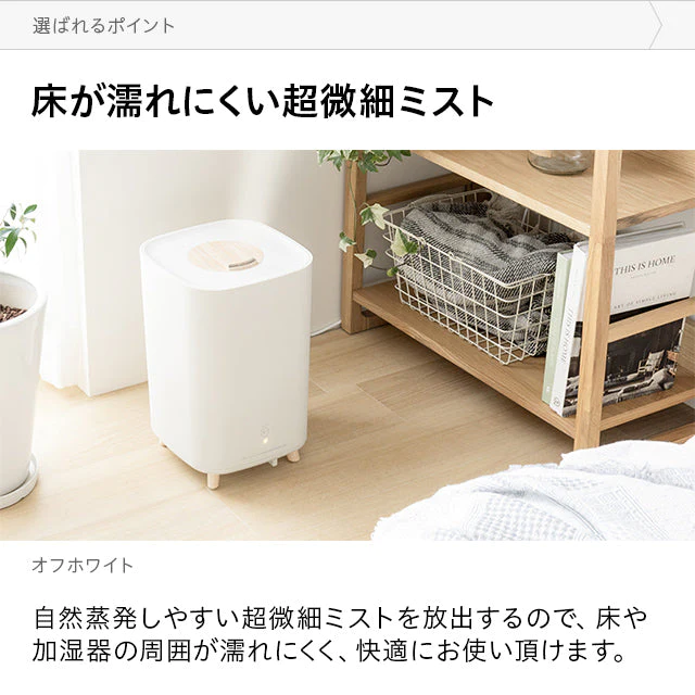 （ミルキーベージュ）超音波加湿器【1年保証】