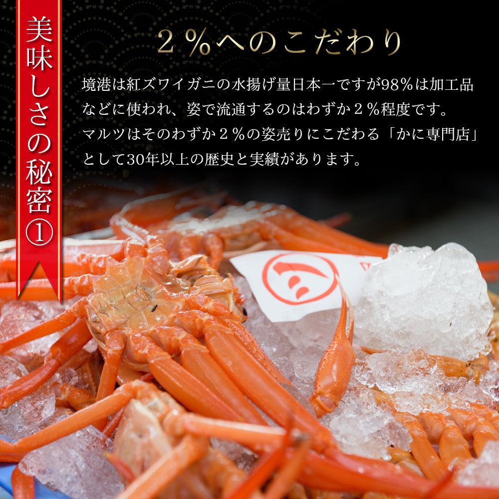 【鳥取県・境港産】【訳あり】紅ズワイガニ（中）【450ｇ前後×5枚】【総重量２㎏】