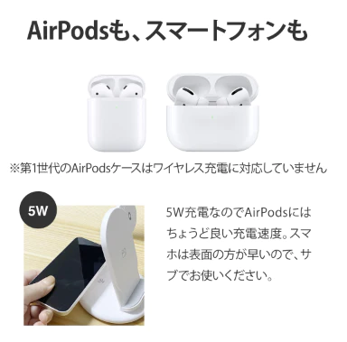 (ホワイト)急速 ワイヤレス充電器 折り畳み式 iPhone 充電器 Apple Watch 6 5 4 3 2 1 対応 AirPods iPhone13 iPhone12 Pro max 12 mini iPhone SE3 XR 11 8 Galaxy 充電器 Qi アップルウォッチ エアポッズ  最小  BAT181