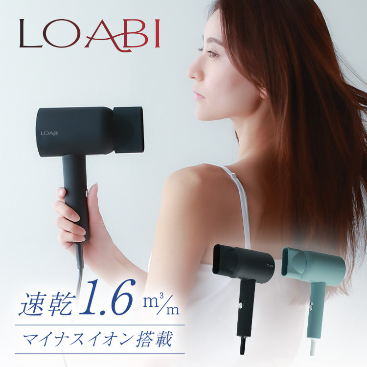 【LOABI公式】 LUSINA ルシーナ グレー ドライヤー ヘアドライヤー マイナスイオンドライヤー マイナスイオン イオンドライヤー 大風量 速乾 コンパクト