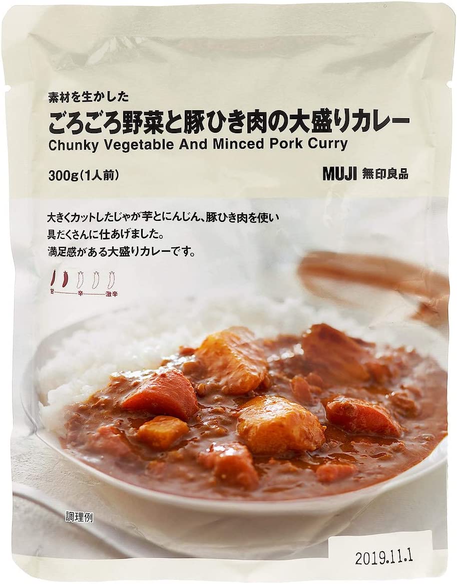 無印良品 素材を生かした ごろごろ野菜と豚ひき肉の大盛りカレー 300g(1人前) 02850074