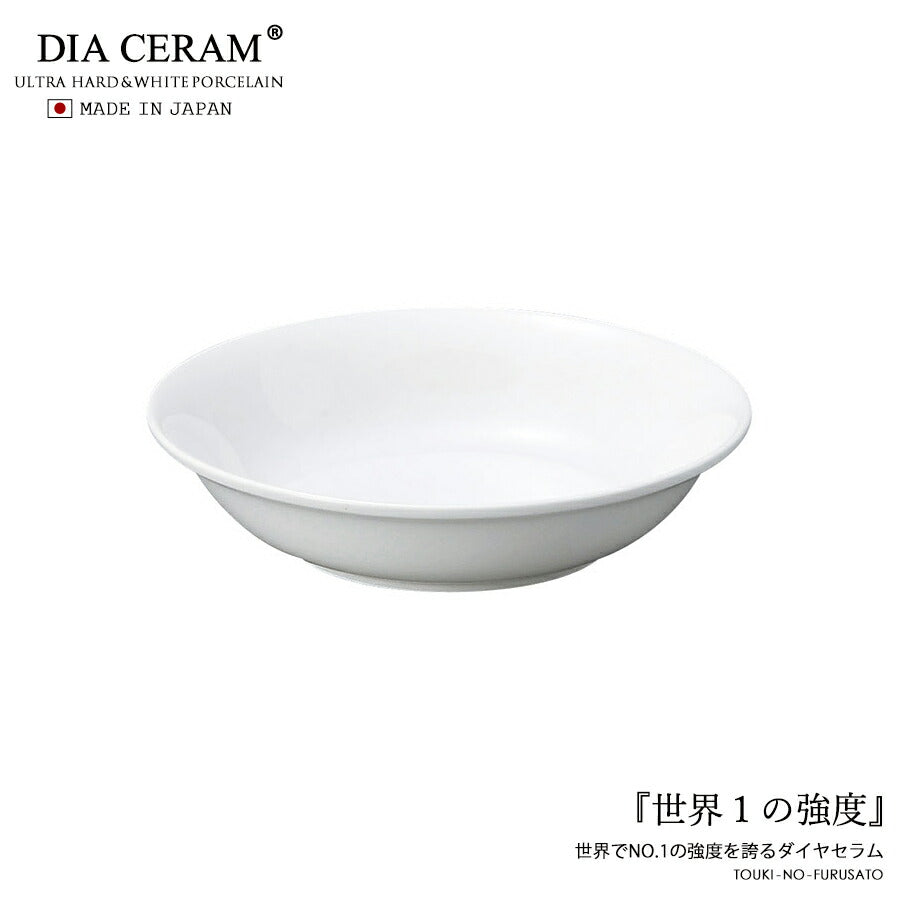ダイアセラム 5.5吋フルーツ 食器 陶器 強化磁器 器 白い食器 白食器 カレー 丸皿 プレート デザート サラダ フルーツ 皿 深皿 家庭用 業務用 プロ使用 本格 ポーセリンアート 絵付け   陶器のふる里  stockヤ