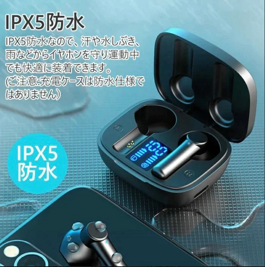 サクラピンク 在庫一掃セ-ル/赤字価格　ブルートゥースイヤホン　1299円さらに送料無料　ケース残電表示　日本語説明書　クリアなハンズフリー通話　指先で楽々操作　　両耳　左右分離型　IPX5完全防水 マイク付き