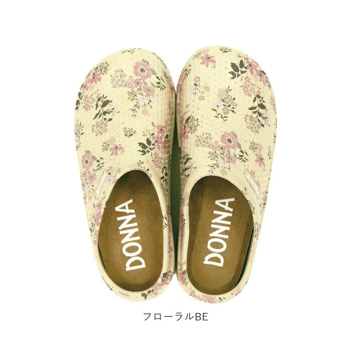 【フローラルBE・23.5cm】 サンダル レディース つっかけ 通販 ぺたんこ おしゃれ スリッポン サボサンダル かわいい 花柄 フラワー 軽量 軽い EVA かかとなし レインシューズ ガーデンシューズ クロッグ