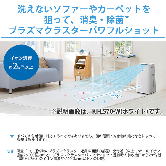【48H限定・1,300円オフ】加湿空気清浄機  SHARP/シャープ プラズマクラスター （ブラウン系） [KI-LS70-T]