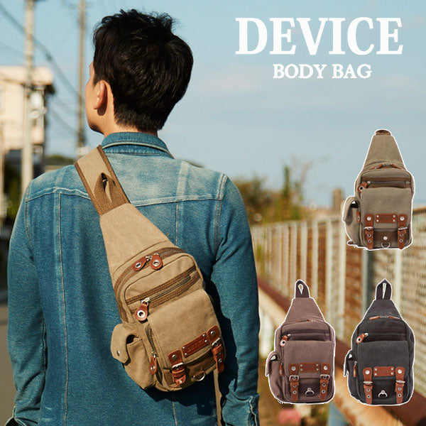 【4.カーキ・DBH-30028】 DEVICE デバイス ボディバック 斜め掛け 定番 ワンショルダー ウエストバッグ レディース dbh30028 メンズ ボディバッグ