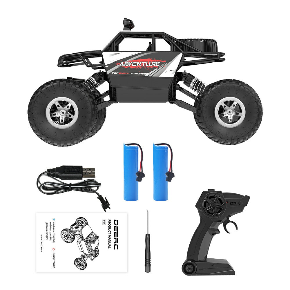 DEERC ラジコンカー 子供 オフロード おもちゃ 4WD 四輪駆動RCカー 1/16 操作時間90分 2.4GHz ラジコン リモコンカー 車 防振 男の子 誕生日 こどもの日 プレゼント 贈り物 送料無料 DE45