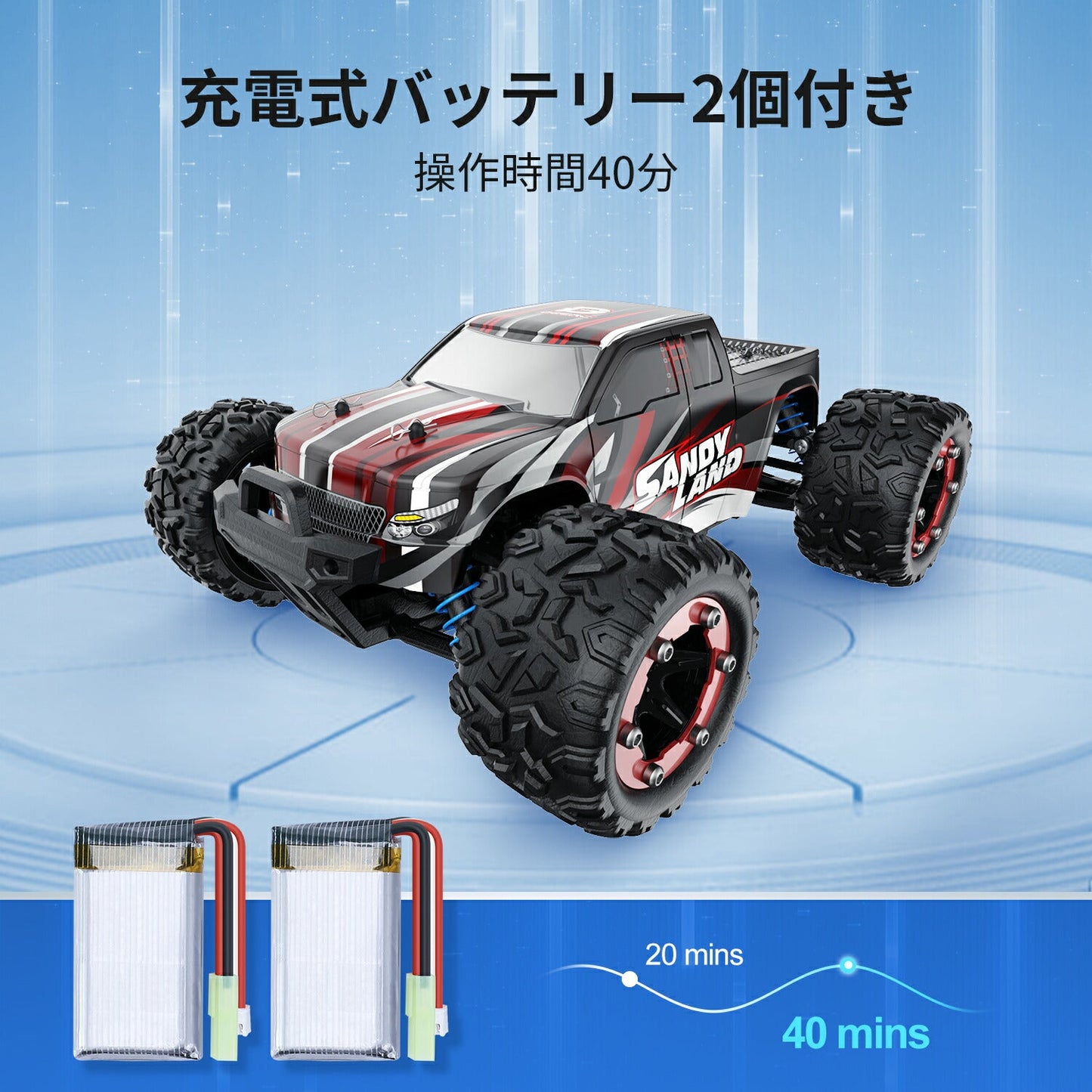 DEERC ラジコンカー オフロード おすすめ 速い 4wd 子供 大人 40km/h RCカー 1/18 リモコンカー 2.4Ghz無線操作 四輪駆動 レーシング 40分間走れ バッテリー2個付き 乗り越え抜群 ラジコン おもちゃ 子ども 贈り物プレゼント 送料無料 9300