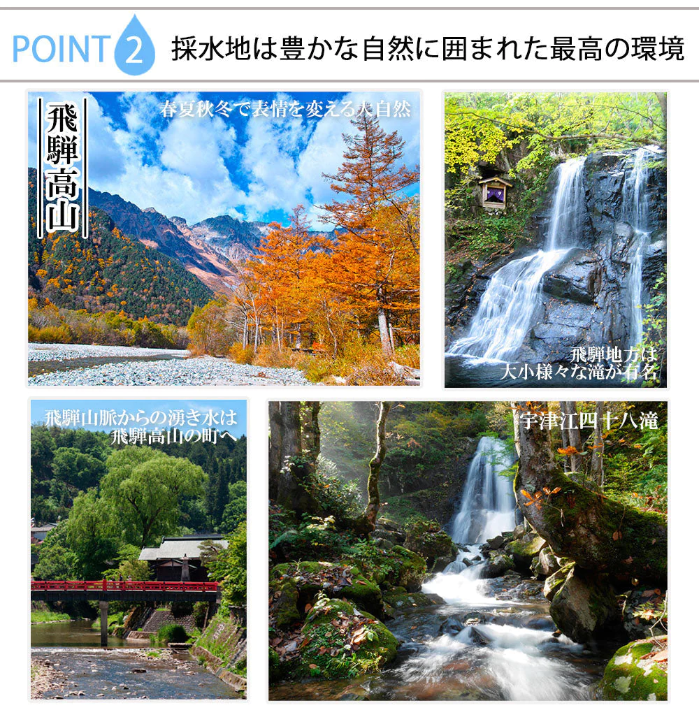 水 2L 6本 ミネラルウォーター 天然水 北アルプス天然水 軟水 まとめ買い ケース買い 飛騨高山 国産