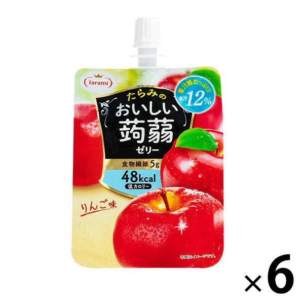 【たっぷり6個！】たらみ　おいしい蒟蒻ゼリーりんご味　※