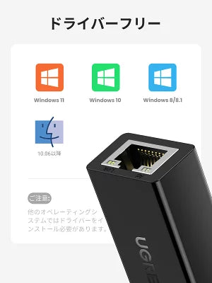 [UGREEN] LANアダプター USB to LANコネクタ(RJ45)