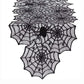 ハロウィン テーブルクロス 蜘蛛の巣 テーブルランナー レース くも クモ スパイダー ブラック 黒 ホラー リアル 本格的 誕生日 飾り付け 室内 クリスマス 怖い 恐怖 渋い かわいい Xmas Christmas 豪華 華やか おしゃれ