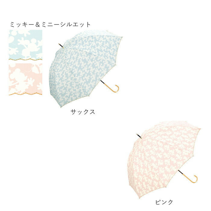 【ネイビー・ミッキー＆ミニーパネル】 ディズニー 傘 大人 wpc 通販 レディース 晴雨兼用 おしゃれ ブランド UVカット 撥水 はっ水 8本骨 雨傘 通勤 通学 58cm 58センチ 55cm 55センチ Wpc. ダブリュピーシー DS03 DS04 DS05