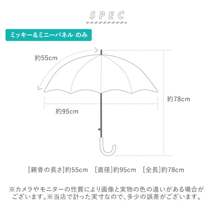 【ネイビー・ミッキー＆ミニーパネル】 ディズニー 傘 大人 wpc 通販 レディース 晴雨兼用 おしゃれ ブランド UVカット 撥水 はっ水 8本骨 雨傘 通勤 通学 58cm 58センチ 55cm 55センチ Wpc. ダブリュピーシー DS03 DS04 DS05