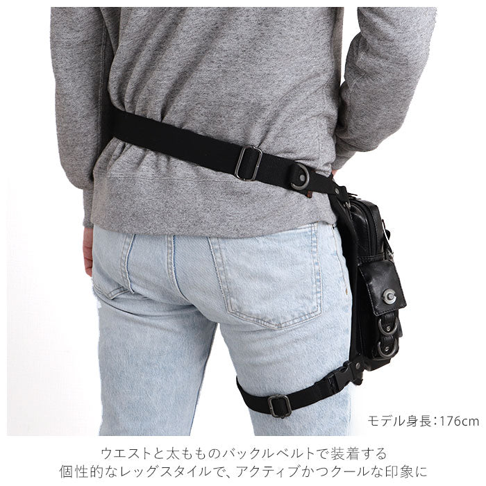 【ブラウン・レッグポーチ】 ウエストバッグ メンズ 通販 2way ウエスチポーチ レッグポーチ レッグバッグ ヒップバッグ ショルダーバッグ 斜めがけバッグ 斜め掛け ミリタリーバッグ ブランド デバイス DEVICE gear