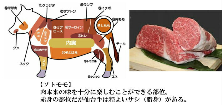 600g 3〜4人前 最高級 仙台牛ローストビーフ もも肉