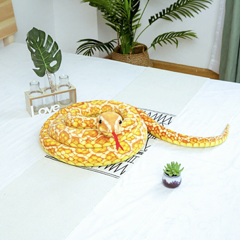 ぬいぐるみ 玩具 蛇 おもちゃ ヘビ 置物 スネーク snake 3.3m 爬虫類 クッション かわいい おもしろ かわいいぬいぐるみ ドッキリ パーティーグッズ 恐怖 爬虫類 柔らかい 悪ふざけ ジョーク 誕生日 パーティーグッズ おもしろ 面白グッズ ギフト サプライズ 手品 マジック