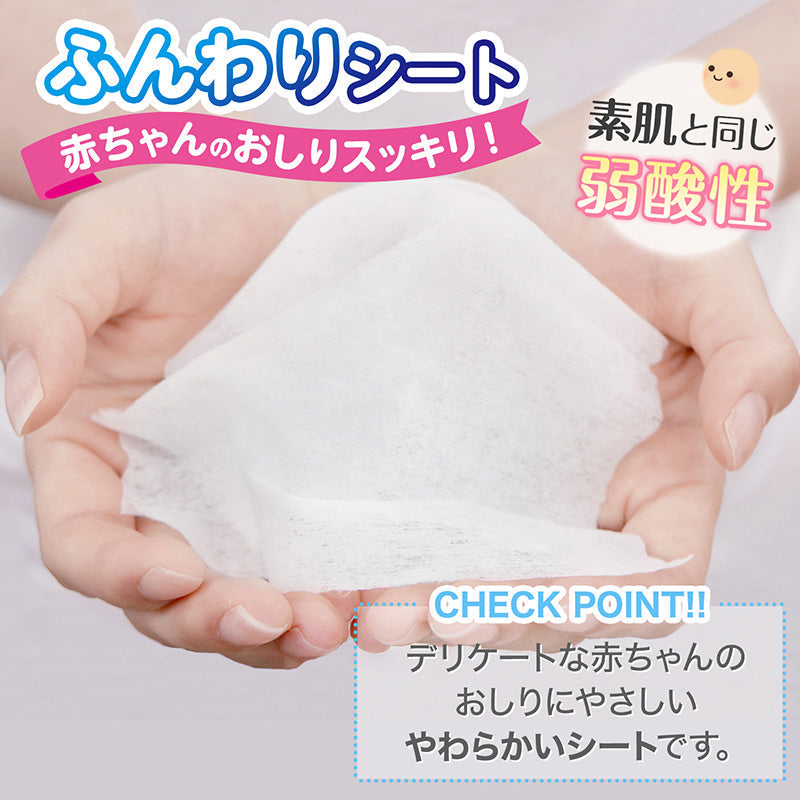 【ブラックフライデー大人数】純水99.9％ ベビー用 ふんわり おしりふき 80枚×20個 (1,600枚)【限りなく水に近く肌にやさしい】日本製【最安値に挑戦】