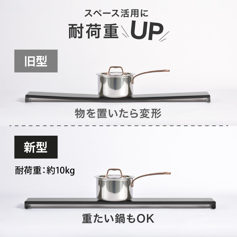 排気口カバー 黒 60cm ステンレス  コンロカバー 油汚れ 油はね スマート スリム フラット 薄型 耐荷重 10kg 調味料ラック コンロラック コンロ奥 カバー 排気口スマートカバー 隙間収納 丈夫 汚れをガード ブラック