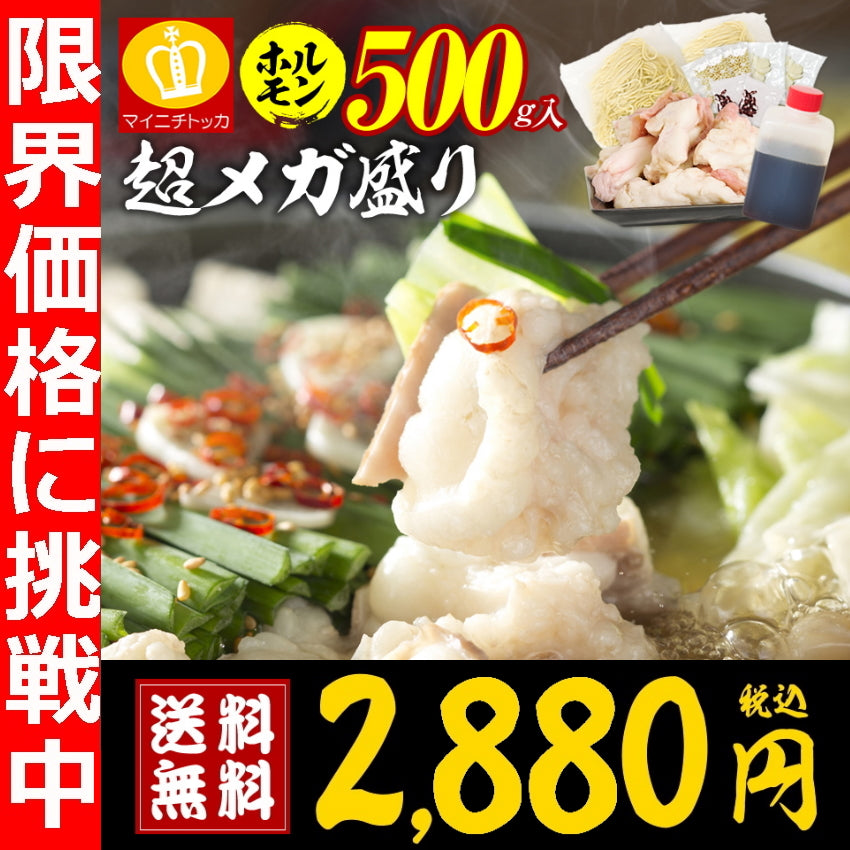 【最安値挑戦祭】2～3人前 超メガ博多もつ鍋