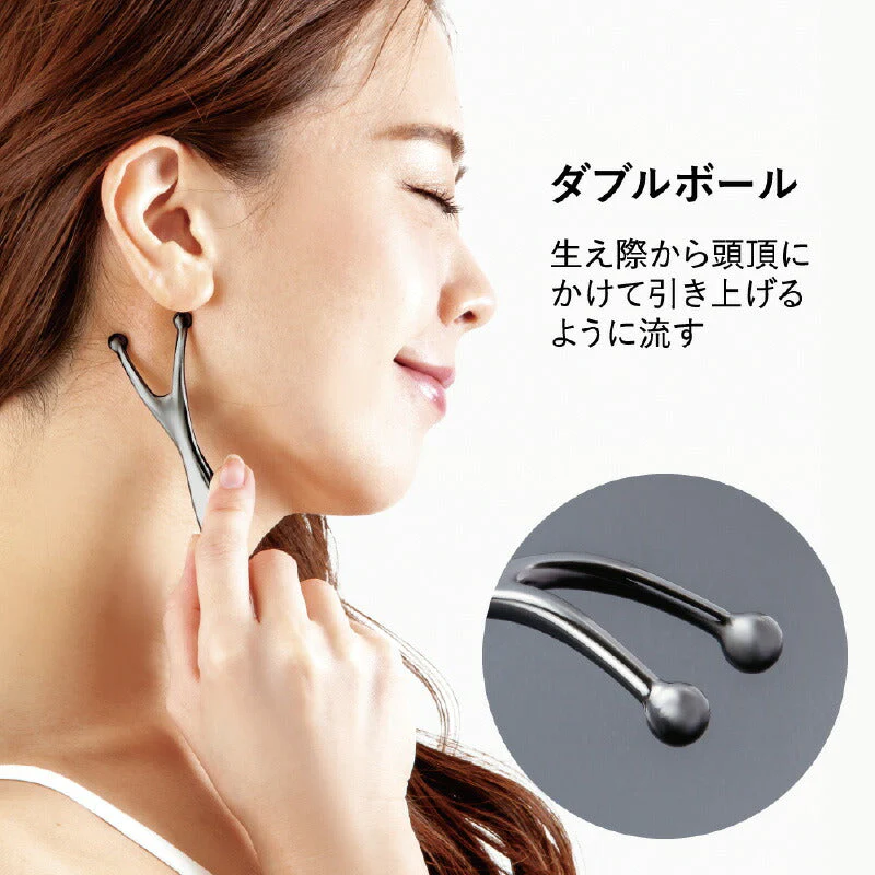 ヘアマッサージ 熱伝導スカルプローラー ブラック 頭皮マッサージ 美顔ローラー  ヘッドローラー 頭皮ケア リフトアップ 美容鍼 スカルプ ヘアケア 女性 男性 薄毛 美容グッズ ツボ 押し コロコロ プレゼント