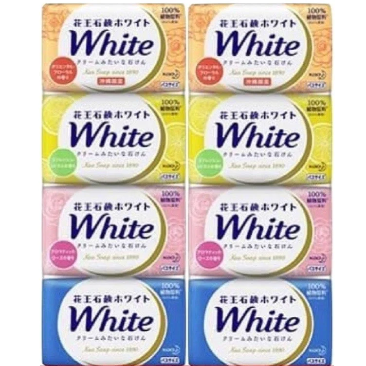 【たっぷり8個！】花王 石鹸 ホワイト 4種類 130g バスサイズ 石鹸 石けん ホワイト 石けん