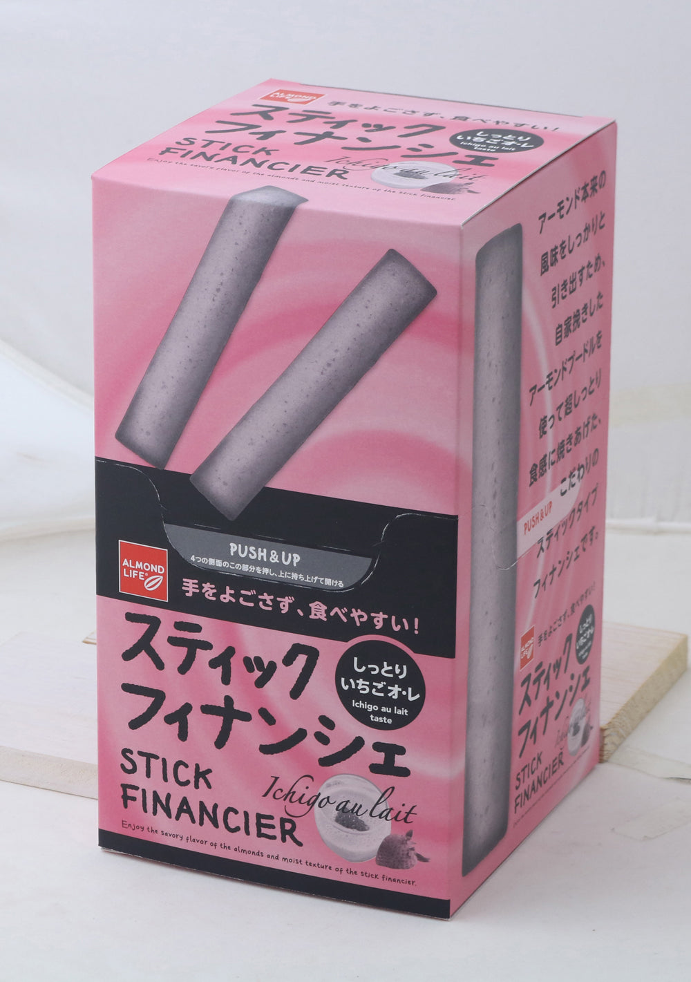 【半周年記念SALE・40%OFF・先着10購入限定】アーモンドライフ スティックフィナンシェ いちごオレ10個入