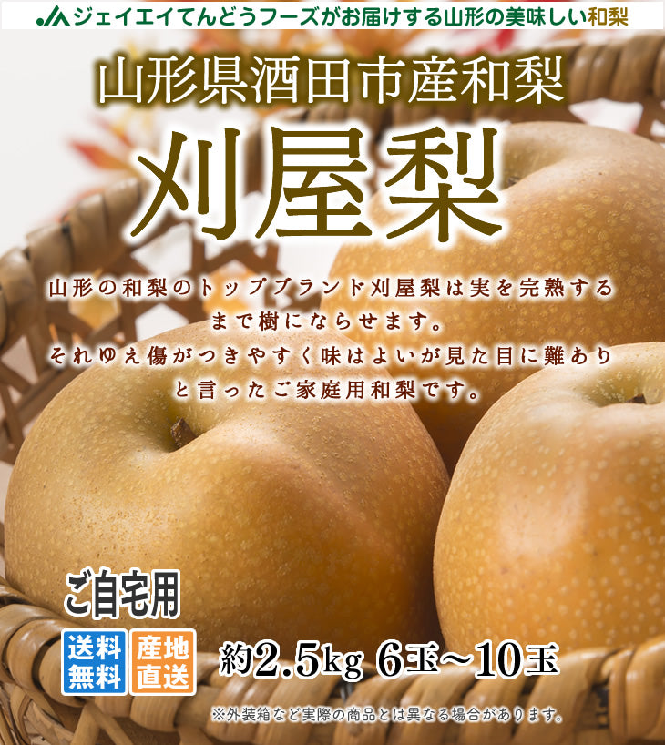 【9月上旬発送予定】和梨 刈屋梨 約2.5kg 山形県酒田市産 産地直送 wn08【ゲリラセール】