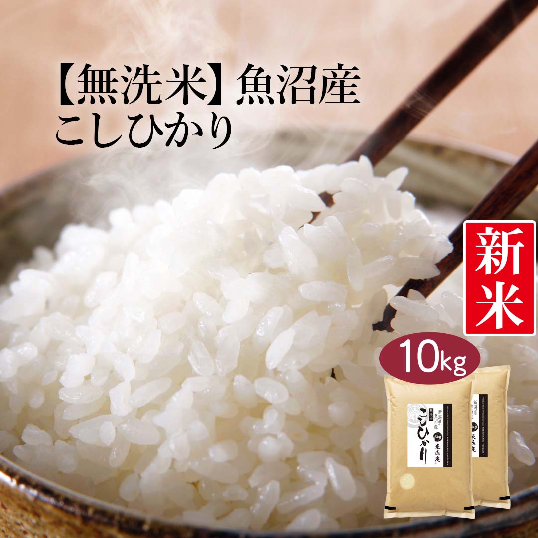 無洗米 新潟県 魚沼産 こしひかり (茶袋) 10kg (5kg×2) 令和5年産 新米 お米 白米 おくさま印 国産 食品 ギフト 引っ越し 挨拶 出産 内祝い 母の日 父の日 お中元 お歳暮 結婚 快気 還暦 香典返し お年賀 送料無料