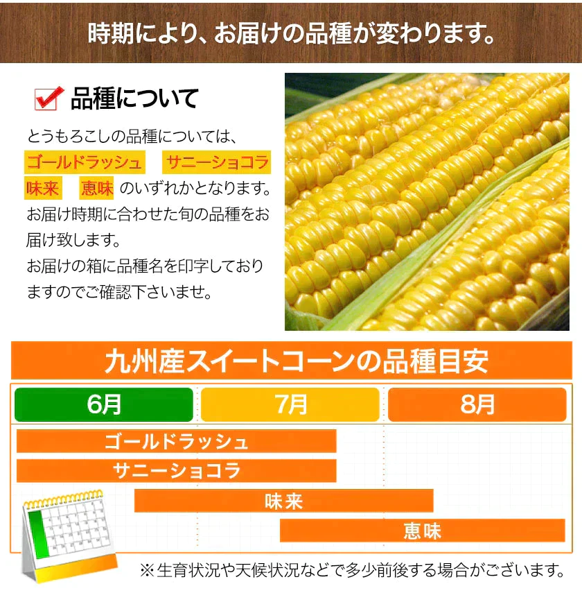 スイートコーン とうもろこし ゴールドラッシュ サニーショコラ 味来 恵味 約1.8kg～約2.4kg 7本入り (3L~L サイズ) 朝採り  お取り寄せ お取り寄せグルメ日本最速級《7月中旬〜8月上旬頃より発送予定》