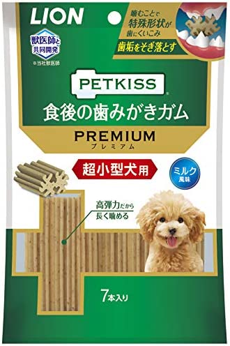 ライオン (LION) ペットキッス (PETKISS) 犬用おやつ 食後の歯みがきガム プレミアム 7本入