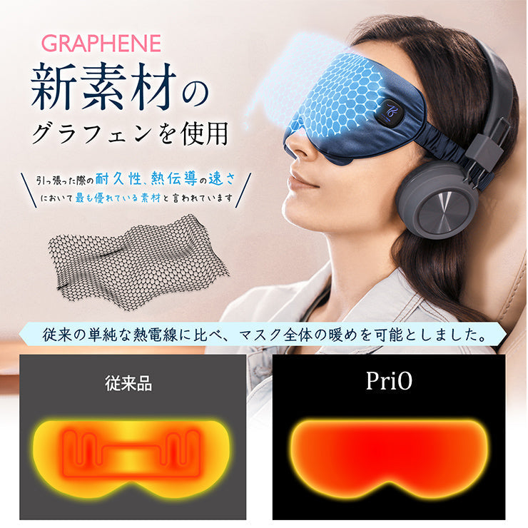 PriO 充電式 コードレスホットアイマスク ネイビーブルー トランスペクト [PRIO-CEM-NB]