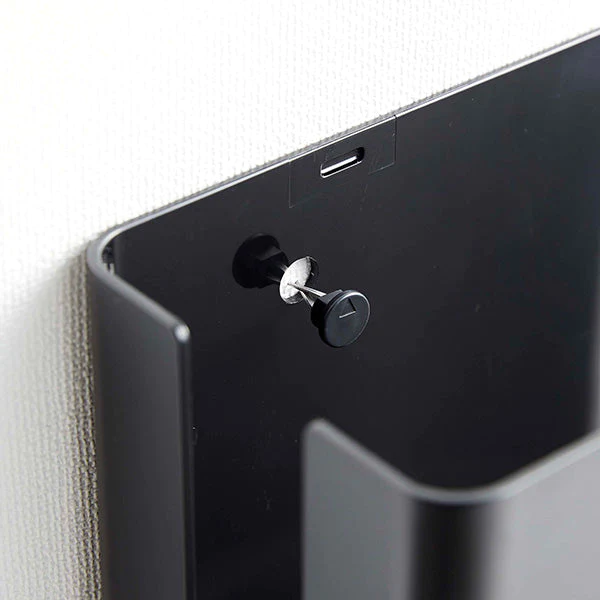重ねられる スリム蓋付き ルーター収納ケース（山崎実業 スマート ロング）ブラック