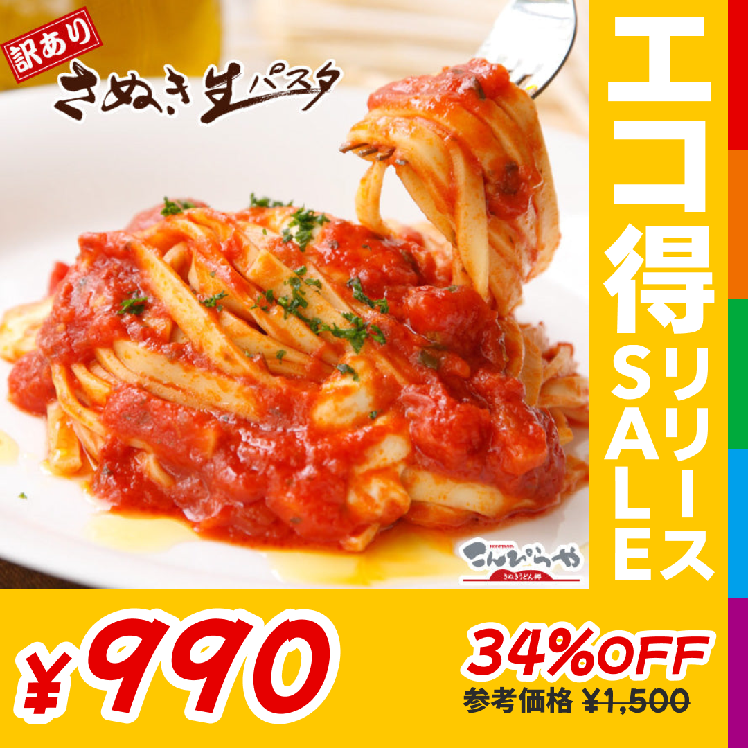 訳ありバージョン！【本場讃岐うどん製法】さぬき生パスタ（フェットチーネ）900g【特産品・ご当地特集】【エコ得リリースSALE】