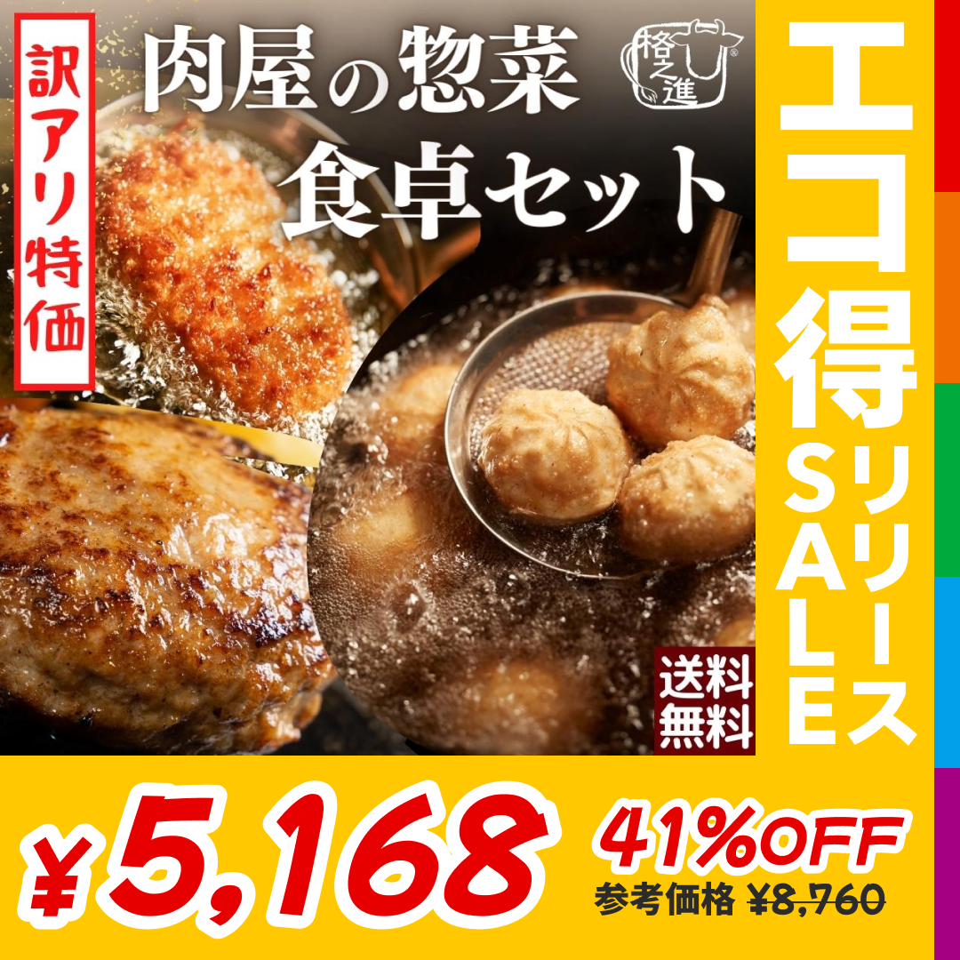 【訳アリ41％オフ】3種21個　肉屋の惣菜食卓セット　肉饅頭＋ハンバーグ＋コロッケ【エコ得リリースSALE】