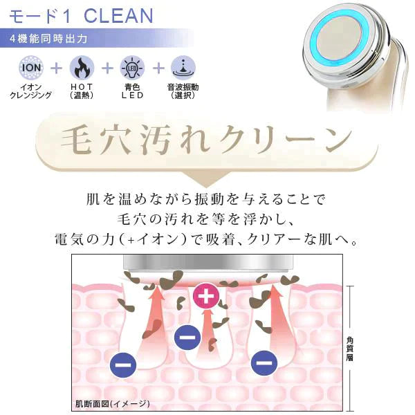 【超得ハイパーSALE】【カウシェ限定セット】毛穴徹底ケアセット 多機能美顔器イオンプルレクリエイト+毛穴ケア美容液Cエッセンス20ml+美容ジェル105g
