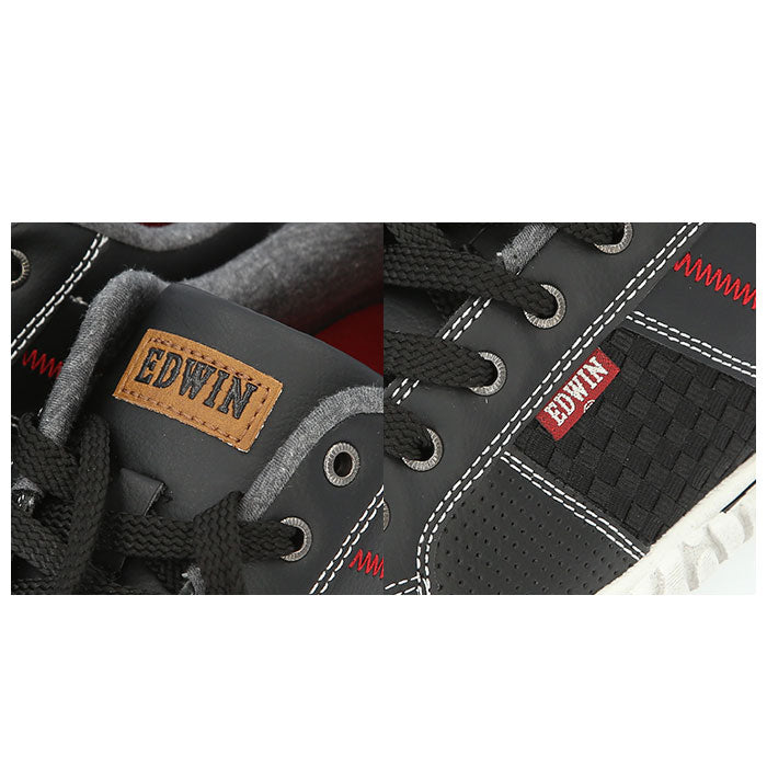 【WHITE・26.5cm】 EDWIN スニーカー メンズ 通販 白 黒 通学 おしゃれ エドウィン 靴 7528 軽量 軽い カップインソール 歩きやすい 疲れにくい シンプル カジュアル ローカット シューズ