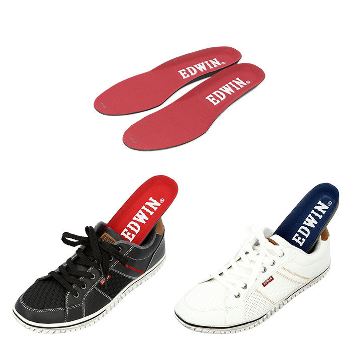 【WHITE・26.5cm】 EDWIN スニーカー メンズ 通販 白 黒 通学 おしゃれ エドウィン 靴 7528 軽量 軽い カップインソール 歩きやすい 疲れにくい シンプル カジュアル ローカット シューズ