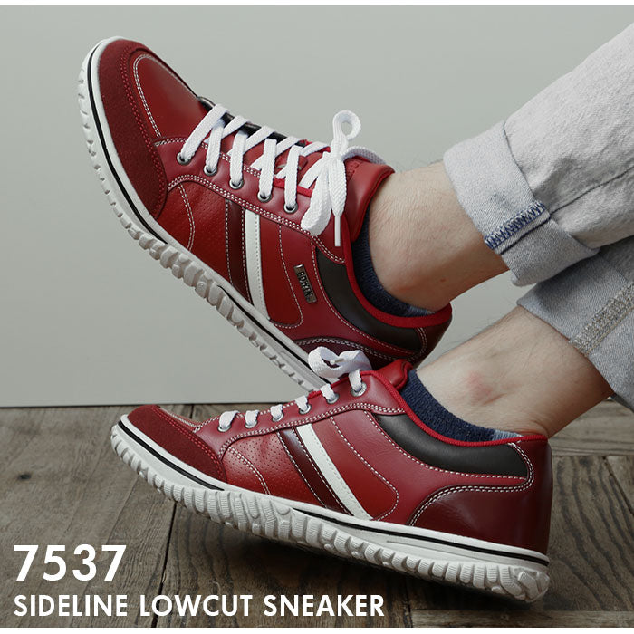 【RED・25.5cm】 EDWIN スニーカー メンズ 通販 黒 赤 通学 おしゃれ エドウィン 靴 7537 軽量 軽い カップインソール 歩きやすい 疲れにくい シンプル カジュアル ローカット シューズ