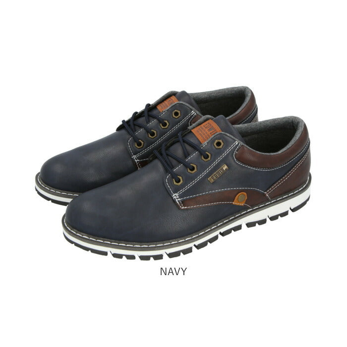 【NAVY・26cm】 エドウィン スニーカー 通販 edwin 靴 防水 シューズ メンズ カジュアル ローカット 防滑シューズ 紳士靴 ブラウン ブラック ネイビー レザー 調 おしゃれ 25 26 27 28 cm 敬老の日